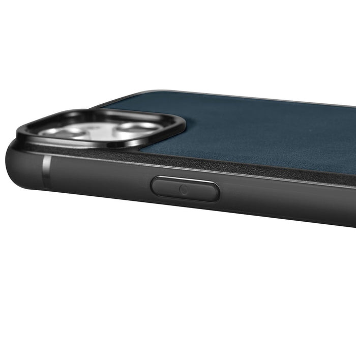 iCarer Leather Oil Wax case covered with natural leather for iPhone 14 blue (WMI14220717-BU)