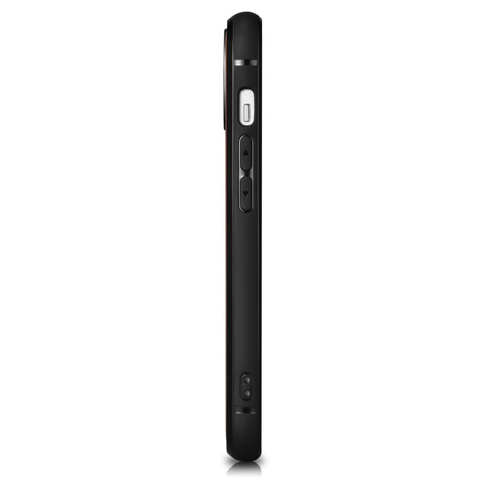 iCarer Leather Oil Wax case covered with natural leather for iPhone 14 Plus black (WMI14220719-BK)