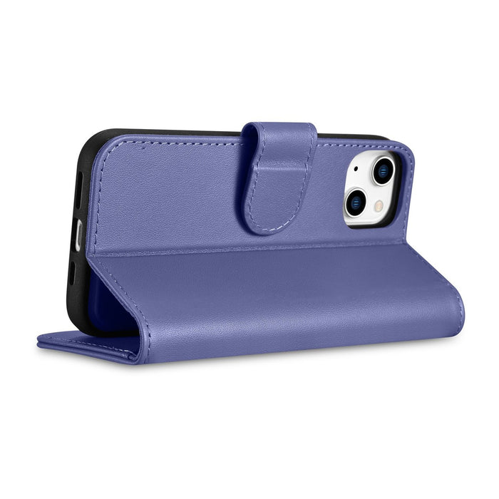 iCarer Wallet Case 2in1 Cover iPhone 14 Plus Anti-RFID Leather Flip Case Light Purple (WMI14220727-LP)