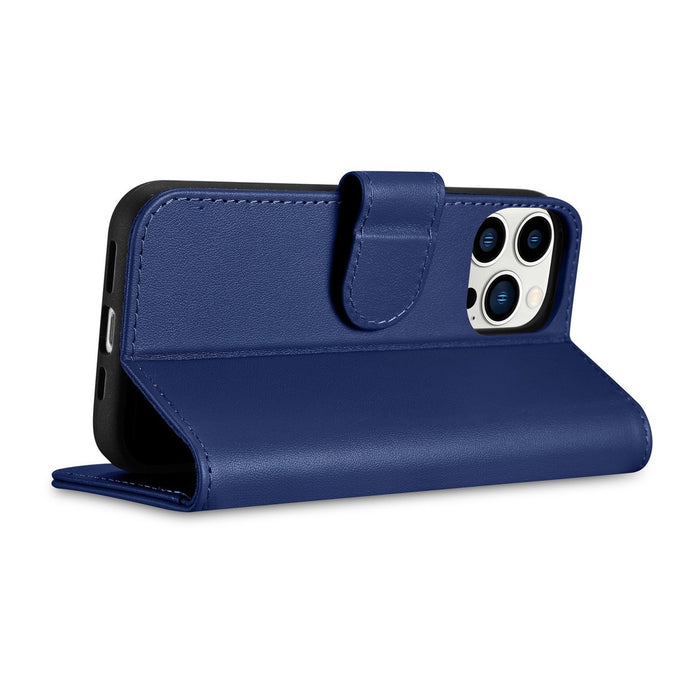 iCarer Wallet Case 2in1 Cover iPhone 14 Pro Max Leather Flip Case Anti-RFID Blue (WMI14220728-BU)
