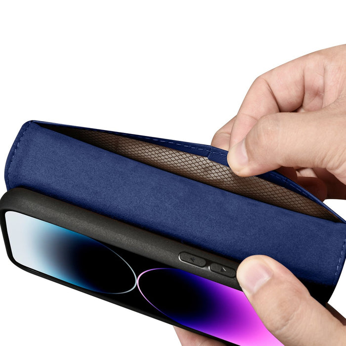 iCarer Wallet Case 2in1 Cover iPhone 14 Pro Max Leather Flip Case Anti-RFID Blue (WMI14220728-BU)
