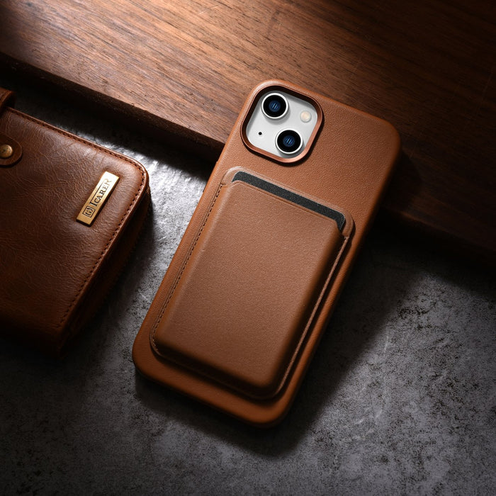 iCarer Case Leather Case Cover for iPhone 14 Plus Brown (MagSafe Compatible)