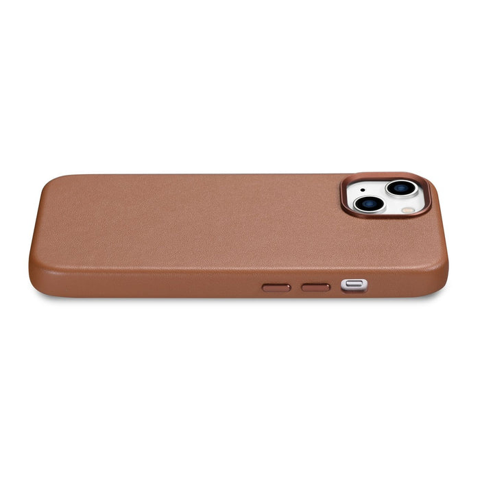 iCarer Case Leather Case Cover for iPhone 14 Plus Brown (MagSafe Compatible)
