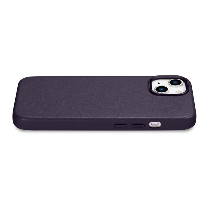 iCarer Case Leather Cover Case for iPhone 14 Plus Dark Purple (MagSafe Compatible)