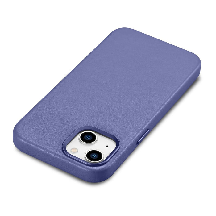 iCarer Case Leather Cover Genuine Leather iPhone 14 Plus Light Purple (MagSafe Compatible)