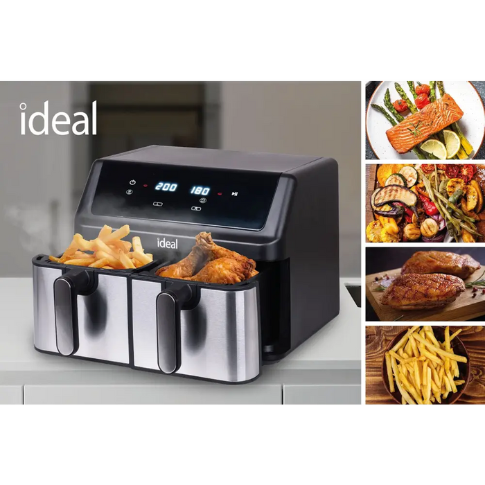 IDEAL Fat-free fryer double horizontal 9L 8 functions - including food drying - FryersAGD-FRY<<<Home Appliance