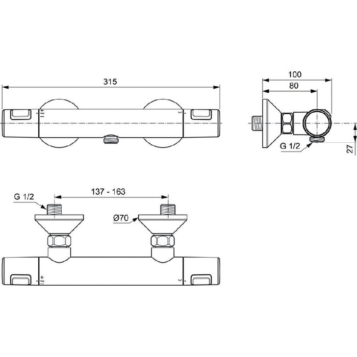 THERMOSTAT MIXER IDEALSTANDARD CERATHERM T25