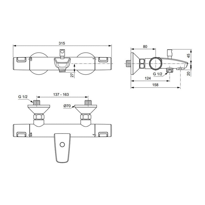 THERMOSTAT MIXER IDEALSTANDARD CERATHERM T25