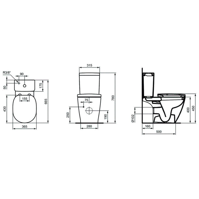 IDEALSTANDARD CONNECT CUBE MONOBLOCK