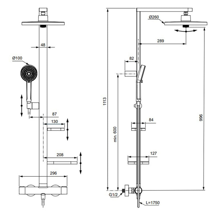 SHOWER SYSTEM THERMOSTAT IDEALSTANDARD IDEALSTANDARD CERATHERM ALU+ BD583SI