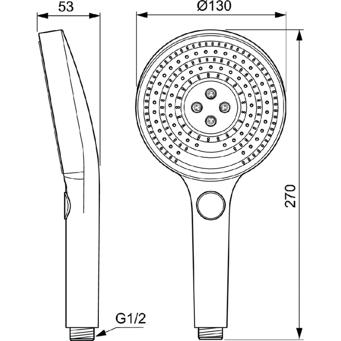 SHOWER HANDSET 3 FUNCTIONS IDEALSTANDARD A7896AA
