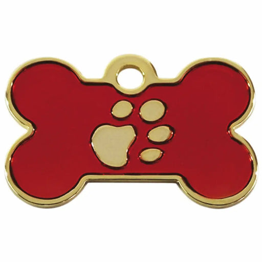 Identification plate for collar Imarc Bone Red Golden - Домашни Животни<<<Дом Градина<<<BigBuy&&&Пътуване и