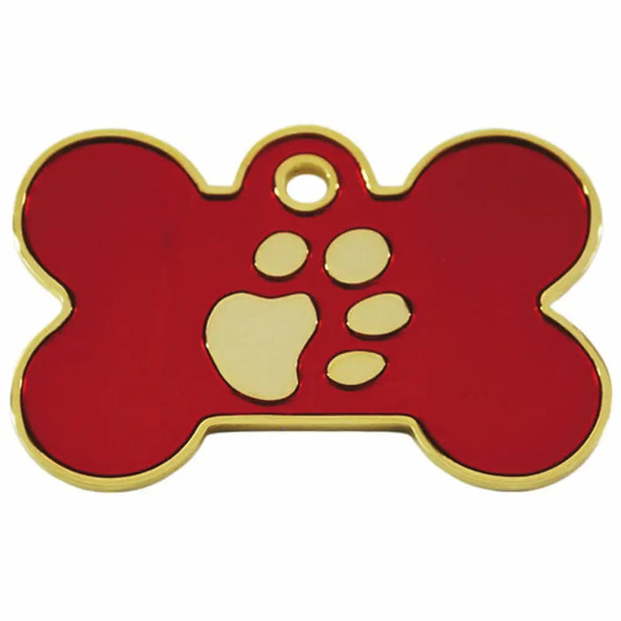 Identification plate for collar Imarc Bone Red Golden - Домашни Животни<<<Дом Градина<<<BigBuy&&&Пътуване и