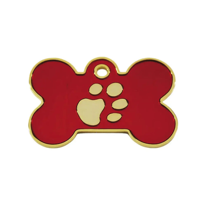 Identification plate for collar Imarc Bone Red Golden - Домашни Животни<<<Дом Градина<<<BigBuy&&&Пътуване и