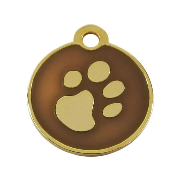Identification plate for collar Imarc Circle Brown Golden - Домашни Животни<<<Дом Градина<<<BigBuy&&&Пътуване и