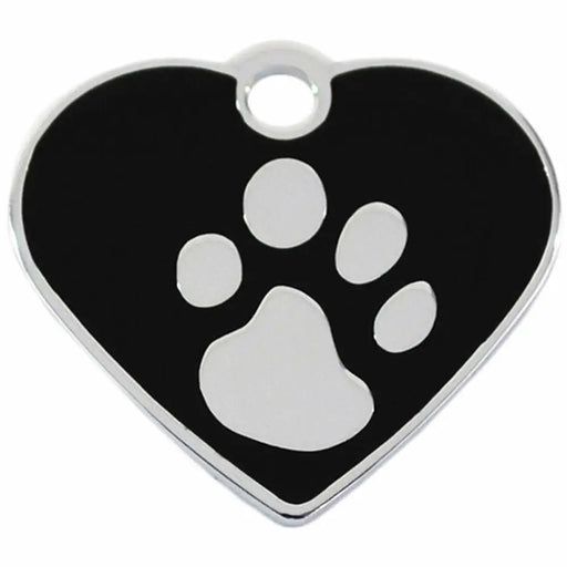 Identification plate for collar Imarc Heart Black Silver - Домашни Животни<<<Дом Градина<<<BigBuy&&&Пътуване и