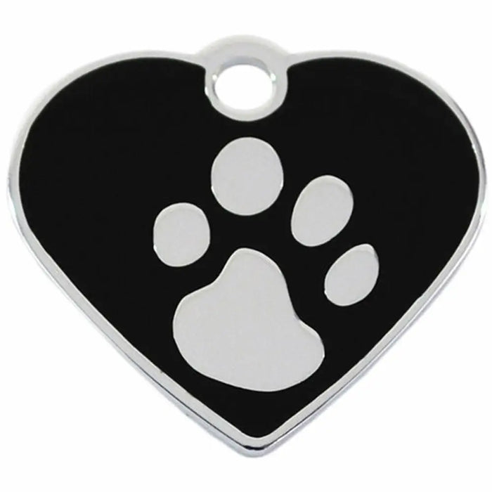Identification plate for collar Imarc Heart Black Silver - Домашни Животни<<<Дом Градина<<<BigBuy&&&Пътуване и