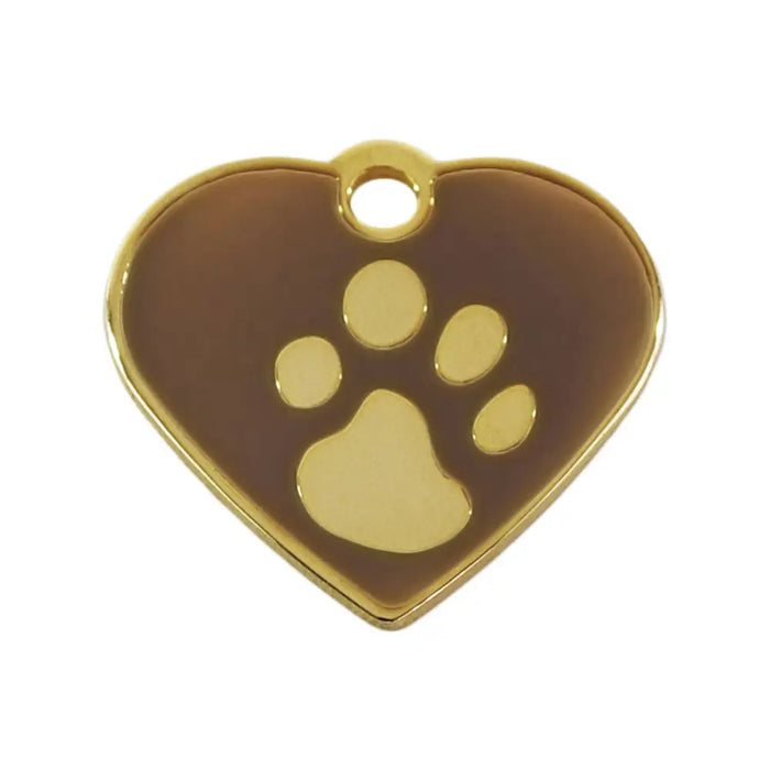 Identification plate for collar Imarc Heart Brown Golden - Домашни Животни<<<Дом Градина<<<BigBuy&&&Пътуване и