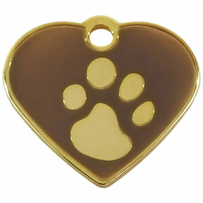 Identification plate for collar Imarc Heart Brown Golden - Домашни Животни<<<Дом Градина<<<BigBuy&&&Пътуване и