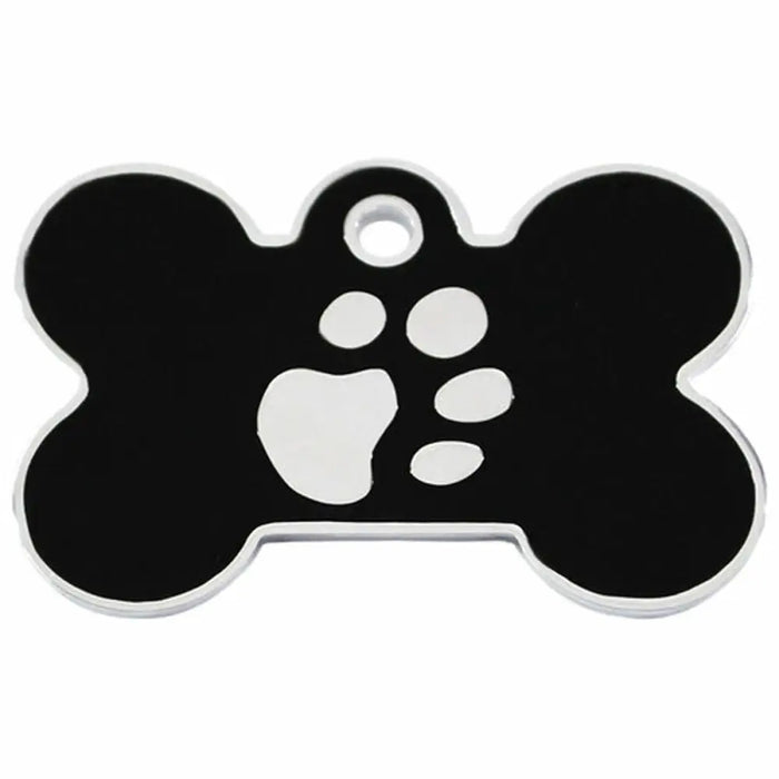 Identification plate Imarc Bone Black Silver - Домашни Животни<<<Дом Градина<<<BigBuy&&&Пътуване и разходки<<<Домашни