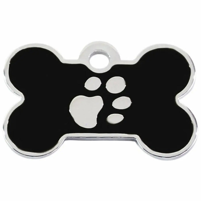 Identification plate Imarc Bone Black Silver - Домашни Животни<<<Дом Градина<<<BigBuy&&&Пътуване и разходки<<<Домашни