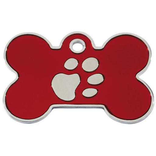 Identification plate Imarc Bone Red Silver - Домашни Животни<<<Дом Градина<<<BigBuy&&&Пътуване и разходки<<<Домашни