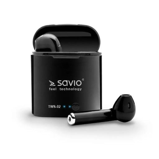 In-ear Bluetooth Headphones Savio TWS-02 Black Graphite - Безжични слушалки<<<Електроника Звук<<<Компютри|