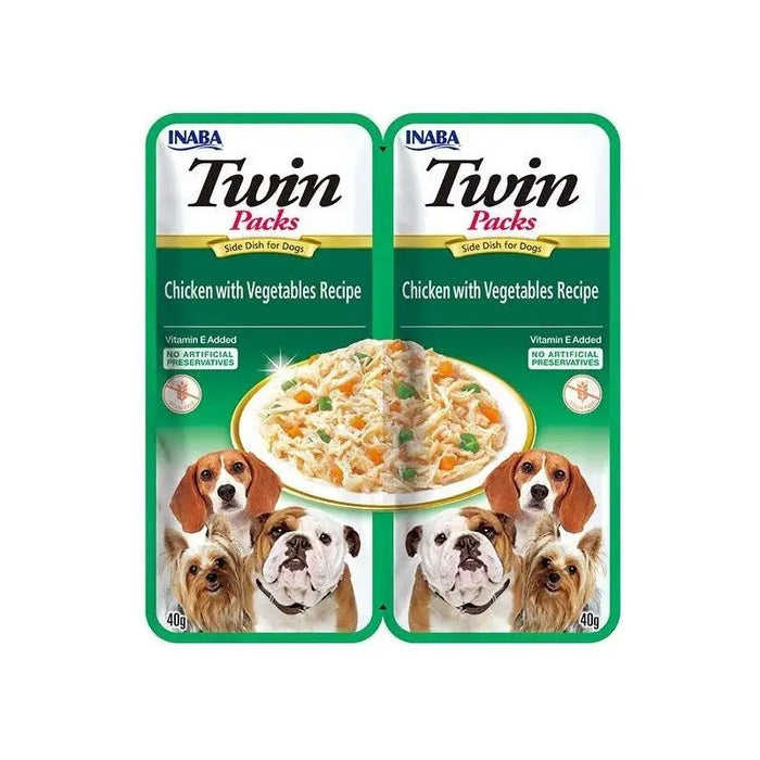 INABA Dog Twin Chicken with Vegetables in Broth – dog treat – 2x40g - DelicaciesDLP-PRZ<<<For