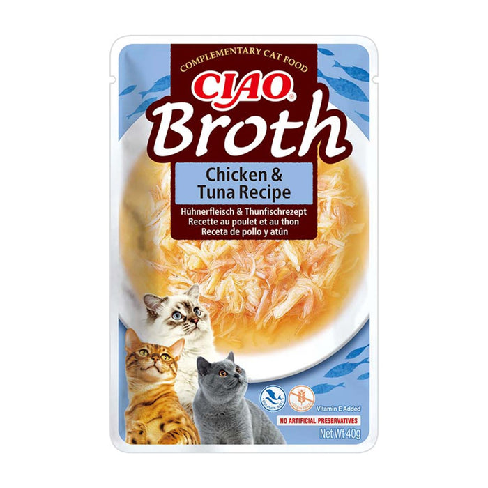 INABA Ciao Broth with chicken, salmon, tuna and scallop - cat treats - 10x40g