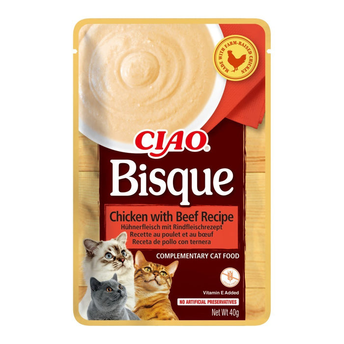 INABA Ciao Bisque Creamy soup with chicken, beef and fish - cat treats - 24x40g