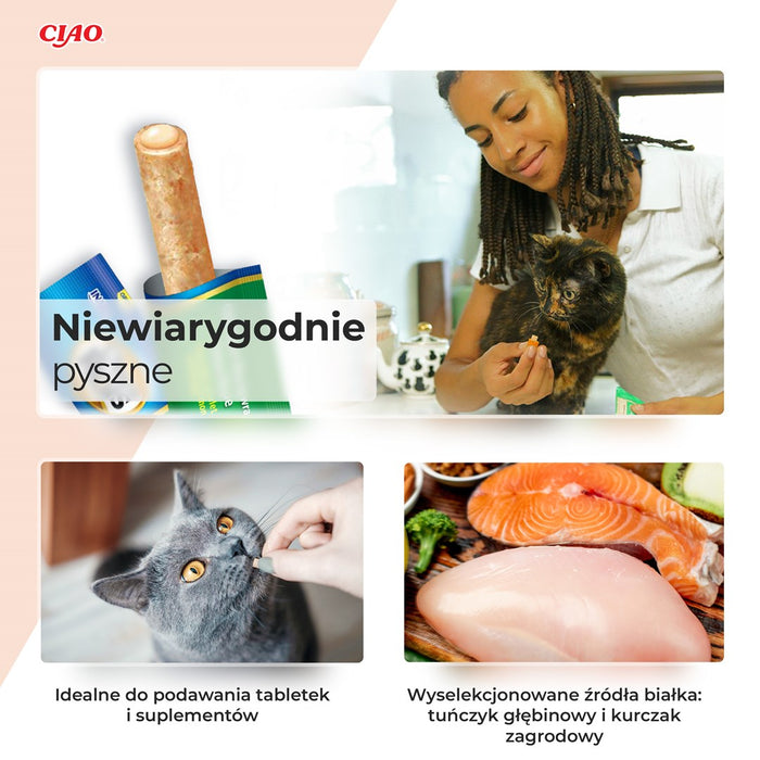 INABA Churu Rolls Chicken recipe wraps Tuna recipe - cat treats - 4x10 g