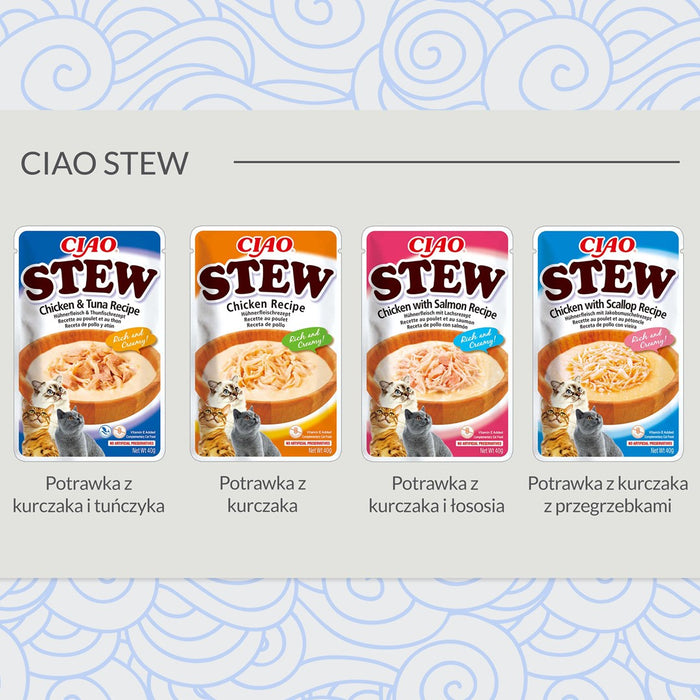 INABA Ciao Stew Chicken & Salmon - cat treats - 40g