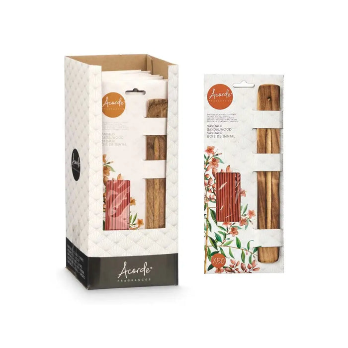 Incense set Acorde Sandalwood (12 Units) - Почистване Прахосмукачки И Гладене<<<Дом Градина<<<BigBuy&&&Ароматизатори за