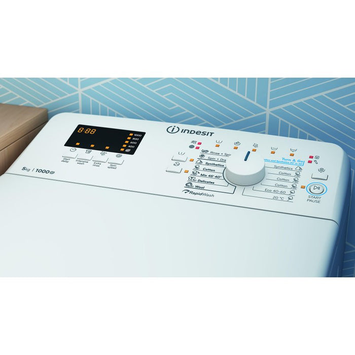 Washing machine Indesit BTW S50400 EU/N, 1000 rpm, 5.00 kg, C, White