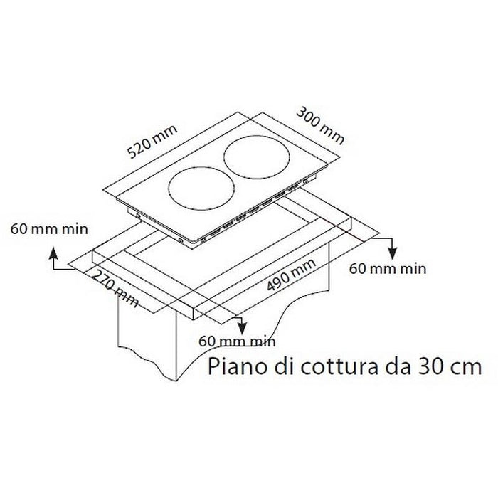Built-in hob Indesit IRD 2030 B