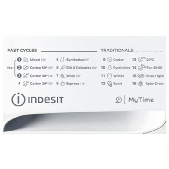 Washing machine INDESIT MTWA 91284 W EE, 9 kg, 1200 rpm.