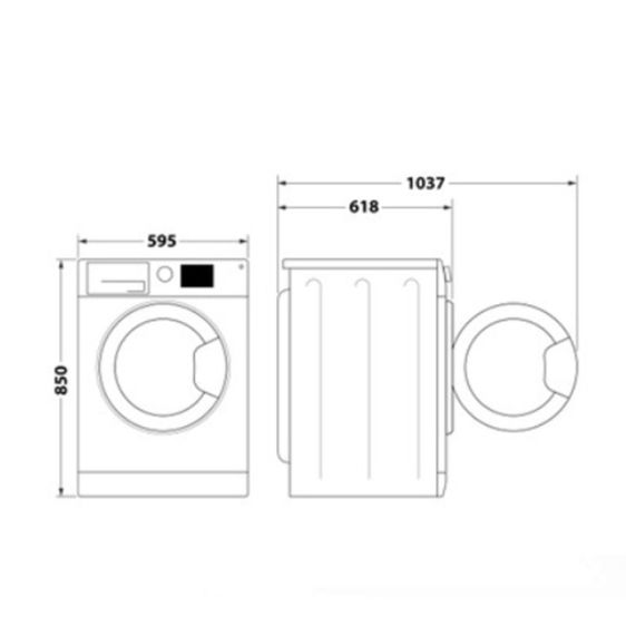 Washing machine INDESIT MTWA 91284 W EE, 9 kg, 1200 rpm.