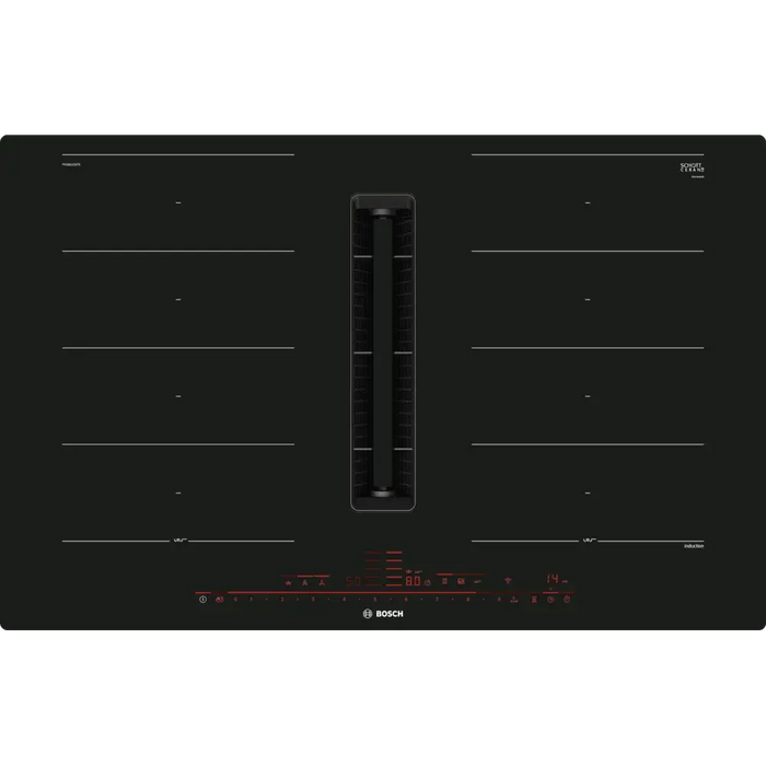 Induction hob with built-in ventilation BOSCH PXX801D67E 80 cm flush mount - Плотове<<<BOSCH