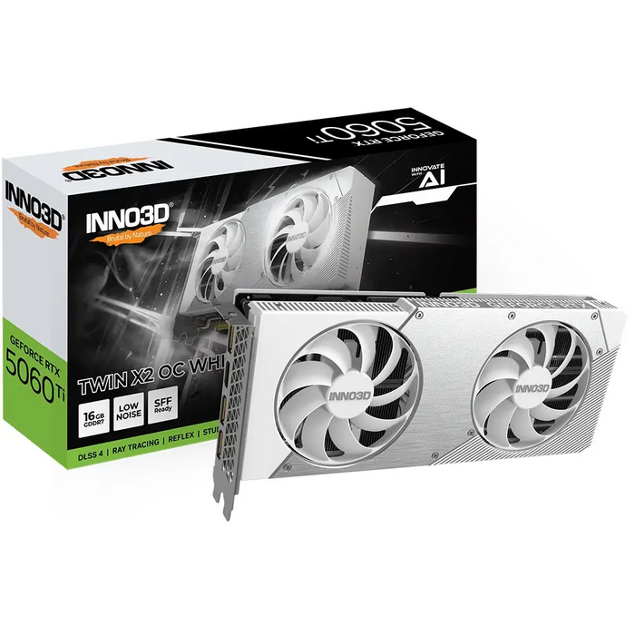 Inno3D GeForce RTX 5060 Ti 16GB GDDR7 Twin X2 OC White - Видео карти<<<INNO3D компоненти за