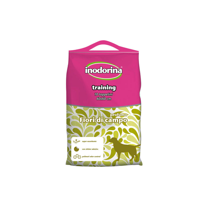Puppy training pad Inodorina WILD FLOWER 60 x 60 cm (10 Units)
