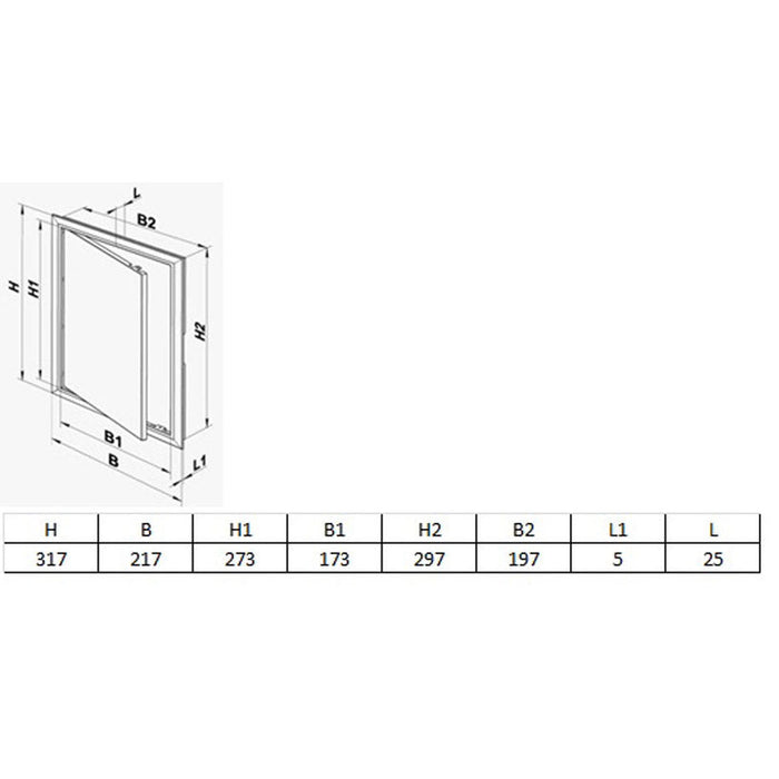 INSPECTION HOLE VENTS D200x300 - Аксесоари за вентилация<<<Вентилатори за баня и аксесоари<<<Баня<<<Praktiker