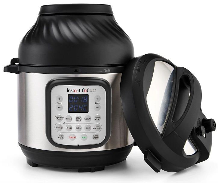 COMBINED MULTICOOKER INSTANT POT DUO CRISP + AIR FRYER 8L, HERMETIC, 2 LID TIMER, COMBINED