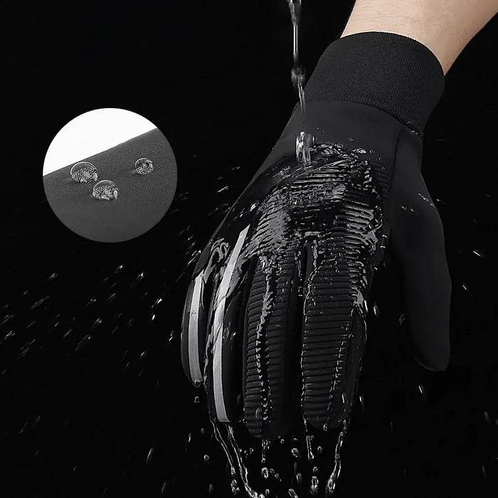 Insulated non-slip sports phone gloves (size L) - black - Cycling gloves<<<HurtelXML