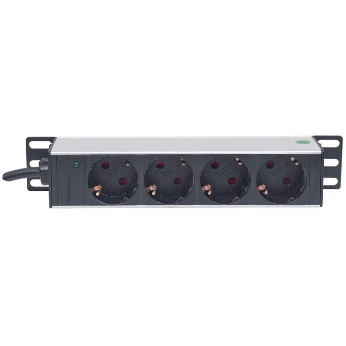Intellinet 10’’ 1U Rackmount 4-Output Power Distribution Unit (PDU) EU CEE 7/3 Outlets With Power Indicator No Surge