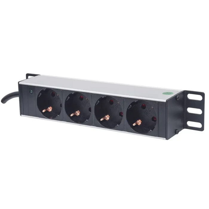 Intellinet 10’’ 1U Rackmount 4-Output Power Distribution Unit (PDU) EU CEE 7/3 Outlets With Power Indicator No Surge