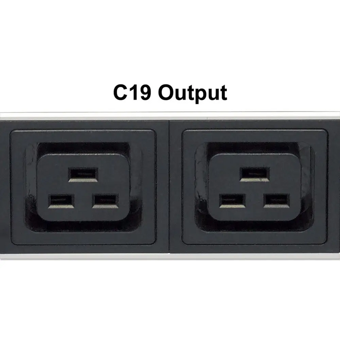 Intellinet Vertical Rackmount 24-Output Power Distribution Unit (PDU) 20 x C13 & 4 x Output C19 Removable Power Cable