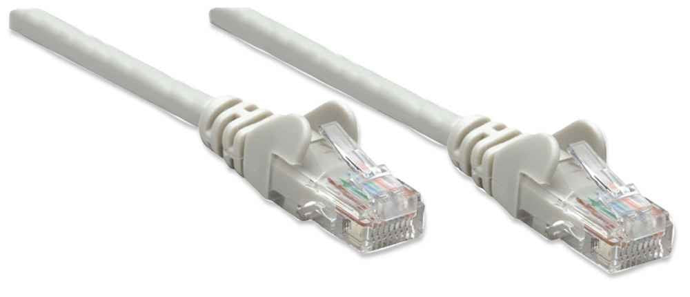 Intellinet Network Patch Cable, Cat5e, 2m, Grey, CCA, U/UTP, PVC, RJ45, Gold Plated Contacts, Snagless, Booted, Lifetime Warranty
