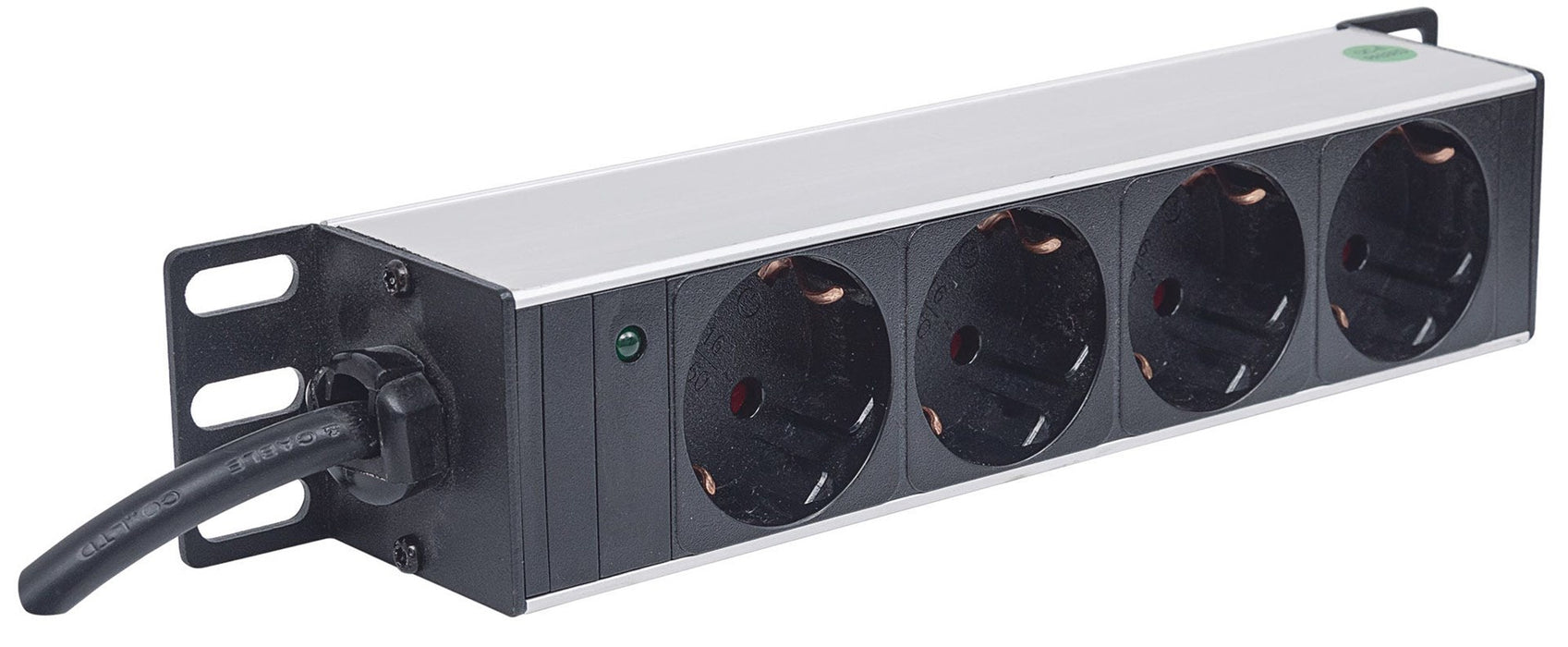 Intellinet 10" 1U Rackmount 4-Output Power Distribution Unit (PDU) EU CEE 7/3 Outlets, With Power Indicator, No Surge Protection, Built-in 1.8m Power Cord with EU CEE 7/4 Plug