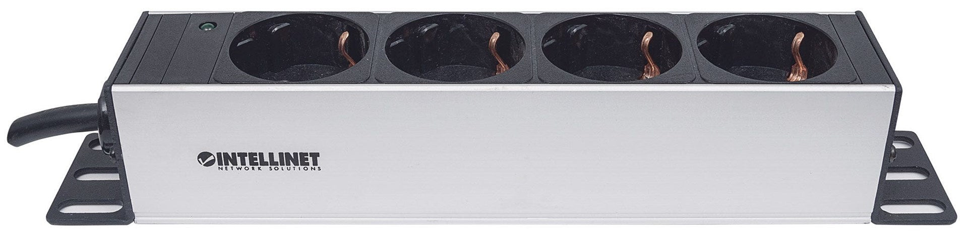 Intellinet 10" 1U Rackmount 4-Output Power Distribution Unit (PDU) EU CEE 7/3 Outlets, With Power Indicator, No Surge Protection, Built-in 1.8m Power Cord with EU CEE 7/4 Plug