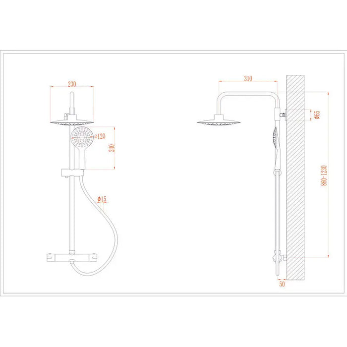 INTER CERAMIC THERMOSTAT SHOWER SYSTEM SOLANGE 6221 - Душ системи колони<<<Смесители и душове<<<Баня<<<Praktiker&&&Душ